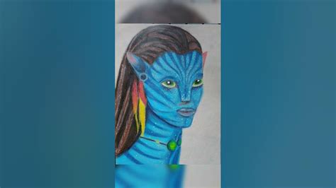 Drawing Of Neytiri From Avatar With Oil Pastels Easy Tutorial How To