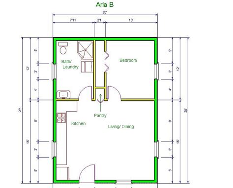20 X20 Apt Floor Plan Arla Model B Floor Plan 20 X 28