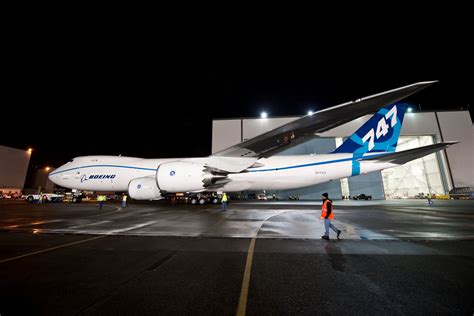 Image Boeing Rolls Out First 747 8 Freighter Out Of Paint Hangar