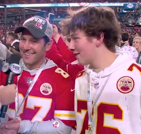 Super Bowl 2020 Paul Rudd Son Jack Celebrate Chiefs Win Pics Us