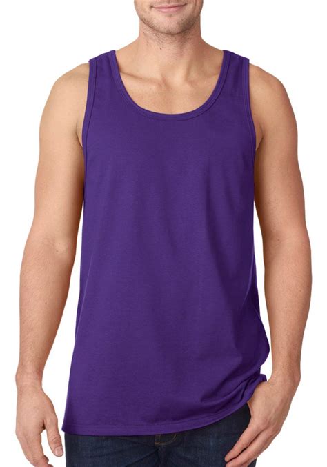 Fruit Of The Loom Mens Two Needle Hemmed Bottom Tank X Large Purple