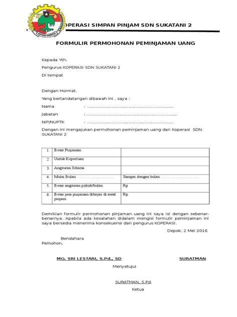 Maybe you would like to learn more about one of these? Formulir Simpan Pinjam Koperasi