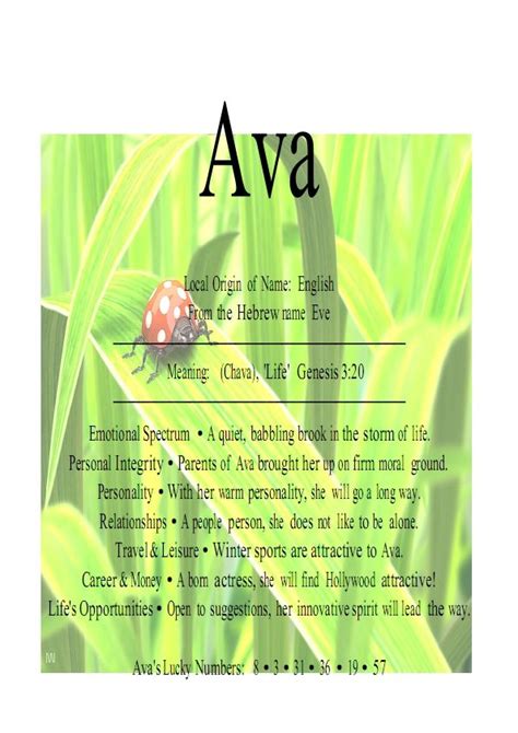 Meaning Of Name Ava Names That Mean Hope