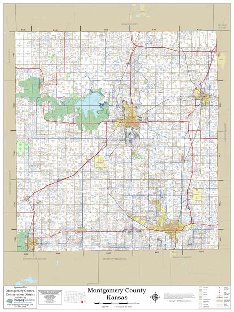 Montgomery County Kansas 2022 Wall Map Mapping Solutions