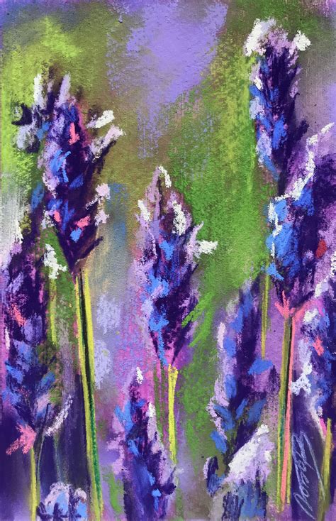 Original Pastel Painting By Lyubov Rasic Lavender Dream 2020 Chalk