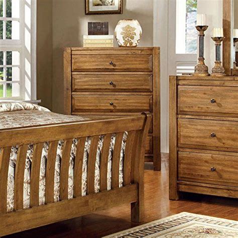 Conrad Country Style Rustic Oak Finish Bedroom Chest Oak Bedroom