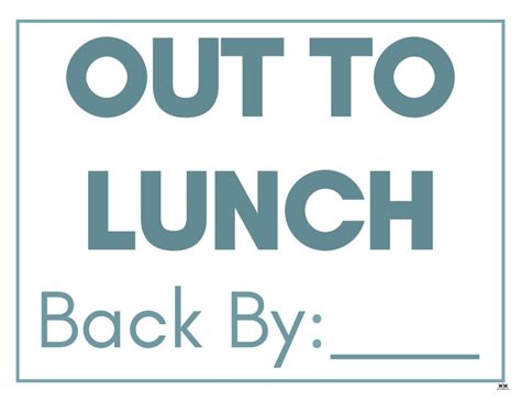 Out To Lunch Signs FREE Signs Printabulls