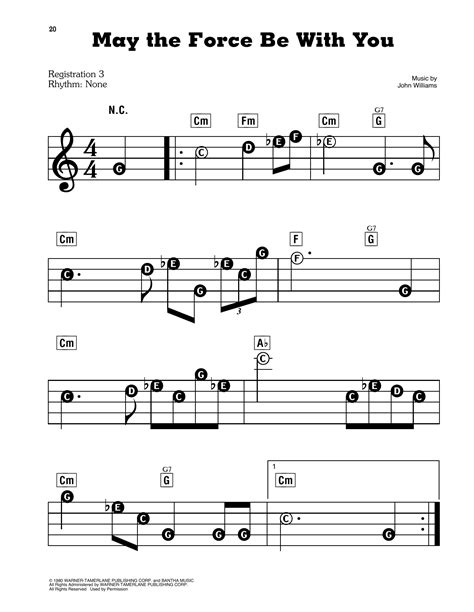 Testing the force theme moving from a bass trumpet to a trumpet to a piccolo trumpet instruments: May The Force Be With You (from Star Wars: A New Hope) Sheet Music | John Williams | E-Z Play Today