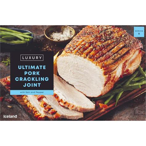 Iceland Luxury Ultimate Pork Crackling Joint With Salt And Pepper 1 5kg Pork And Gammon