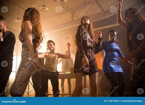 Beautiful Young Women On Dance Floor Stock Photo Image Of Party