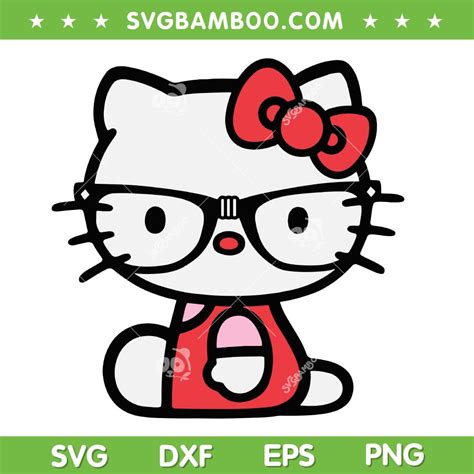 Hello Kitty Nerd Glasses Svg Png