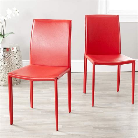 Safavieh Home Collection Karna Modern Red Dining Chair Set Of 2