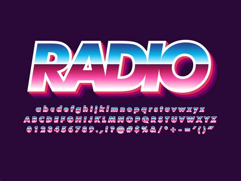 80s Font With Metallic And Shiny Effect 555757 Vector Art