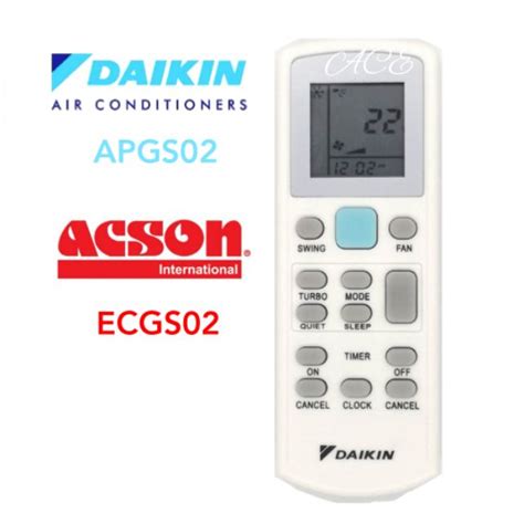 Daikin Acson York Aircon Remote Control Ecgs Ecgs I Apgs Apgs