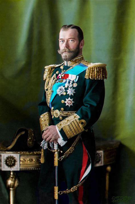[colorized] Nicholas Ii The Last Emperor Of Russia Photo By Henry Guttmann Circa 1910 In