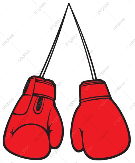 Box Gloves Vector Art Png Red Boxing Gloves Vector Illustration