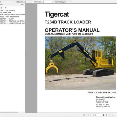 Tigercat Loader T T T Operator S Service Manual