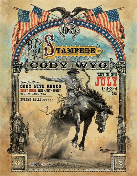 2014 Cody Stampede Rodeo Poster Rodeo Poster Western Posters Rodeo