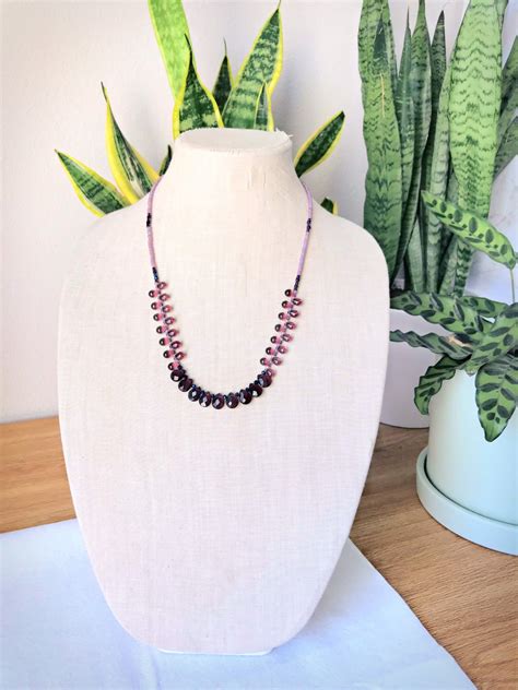 Artsy And Fun Purple Beaded Necklace Long Beaded Necklace Etsy
