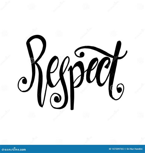 Respect Hand Lettering Vector Illustration Stock Illustration