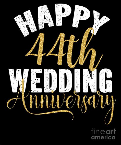 Happy 44th Wedding Anniversary Matching T For Couples Graphic