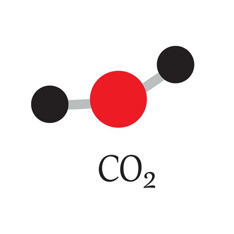 Model Of Carbon Dioxide Co2 Molecule And Chemical Formulas Geometric