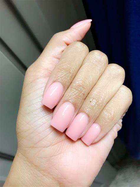 Nails Square Shaped Powder Pink Light Pink Dip Powder Pink