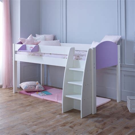 Loft beds, high sleeper beds and mid sleeper beds ireland: Eli Kids Mid Sleeper Bed In White - Kids Avenue | Cuckooland
