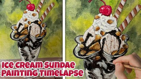 Ice Cream Sundae Painting Timelapse Painting YouTube