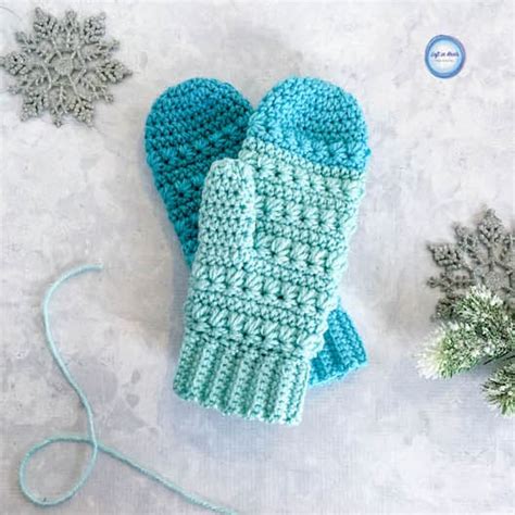 Snow Drops Mittens Free Crochet Pattern Left In Knots