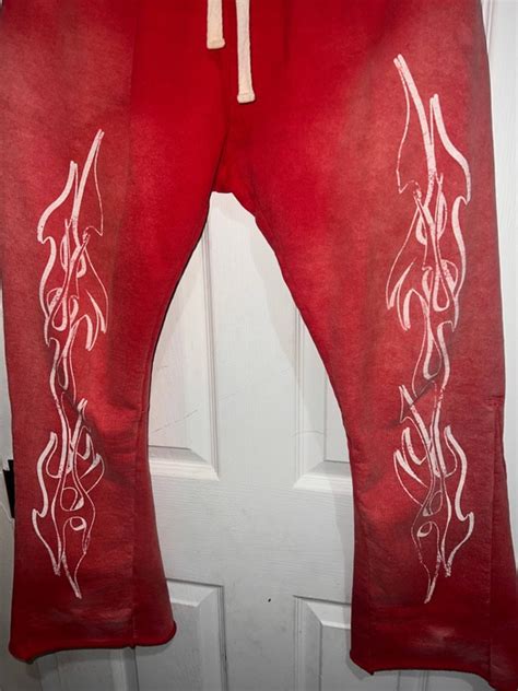 Hellstar Hellstar Red Flared Sweatpants Grailed