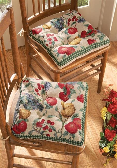 Dining chair cushions and pads provide extra comfort for everyday seating and put the cherry on top of any dining table set. Kitchen Chair Cushions with Ties