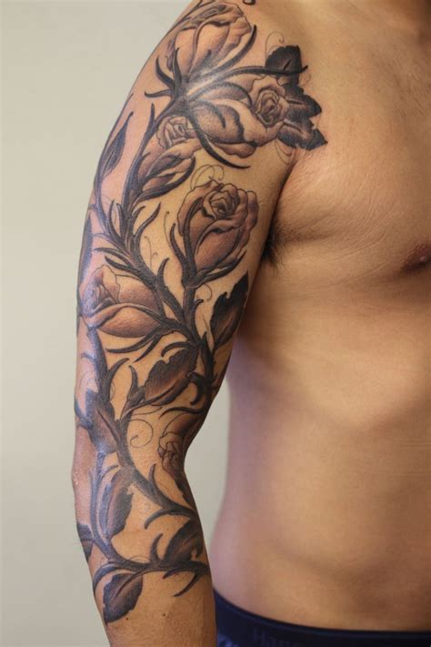 Rose Vine Tattoo On Arm Men Viraltattoo