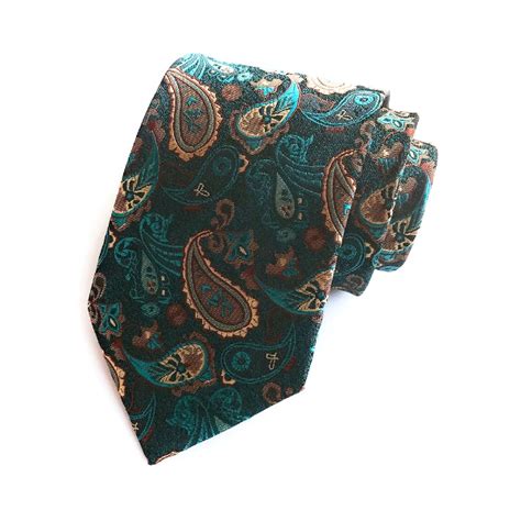 Green Silk Paisley Tie For Men Classy Men Collection