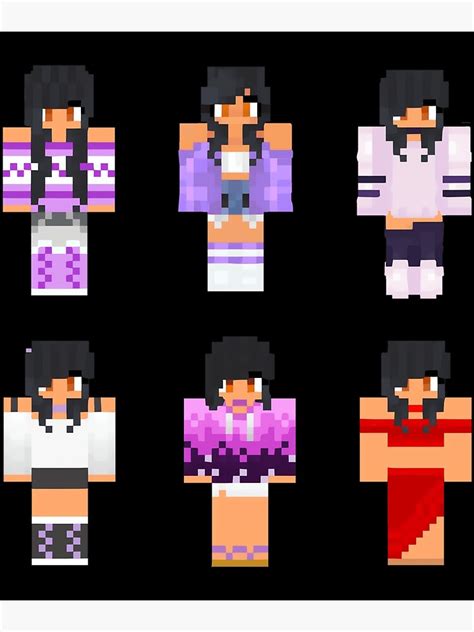 Aphmau Minecraft Skins Sticker Pack Mystreet Poster For Sale By Noelydirkiq Redbubble