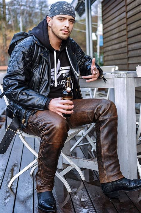 Pin by Денис Зайцев on Men in leather pants Leather jacket men Mens