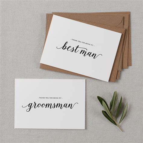 Corporate business thank you card design. Best Man Or Usher Thank You Cards By Kismet Weddings | notonthehighstreet.com