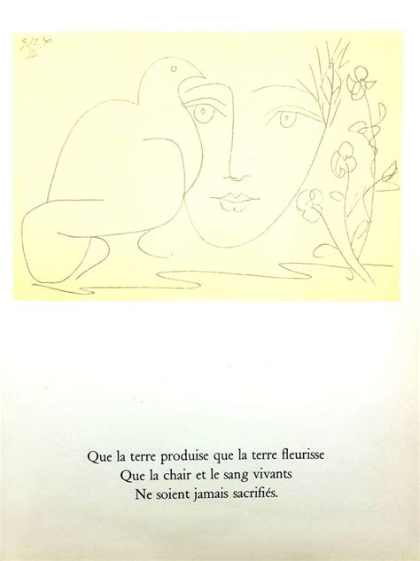After Pablo Picasso Face Of Peace Lithograph For