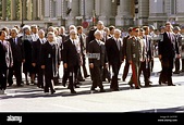 Horst Sindermann, Willi Stoph, Erich Honecker und Heinz Keßler, 1989 ...