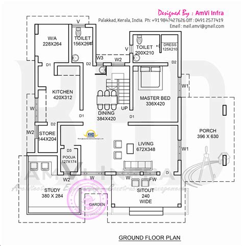 Elevation And Floor Plan Of Contemporary Home Indian