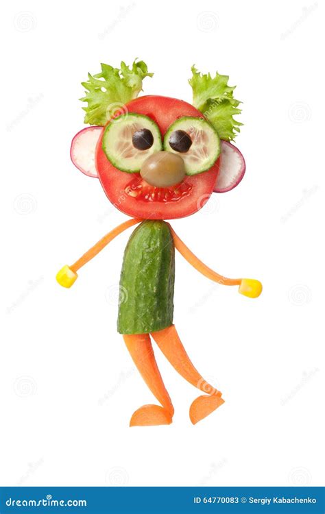Funny Man Made Of Fresh Vegetables Stock Image Image Of Cook Healthy