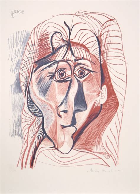 Pablo Picasso Visage De Femme De Face Lithograph