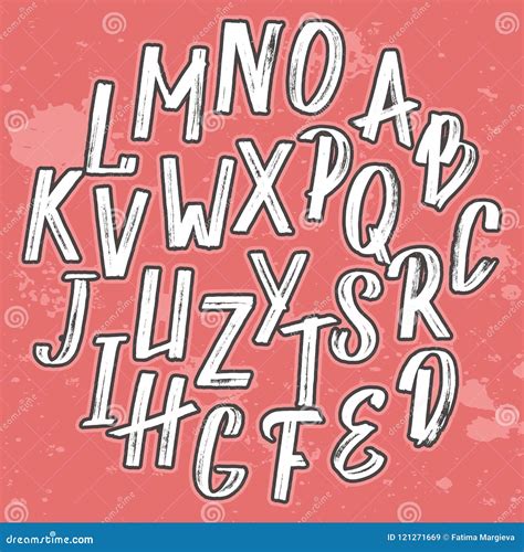 Vector Illustration Hand Drawn Font Alphabet By A Flat Marker Stock