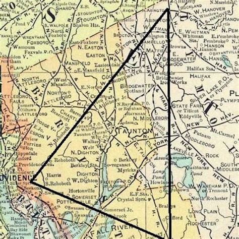 Map Of The Bridgewater Triangle Creepy Bridgewater Triangle