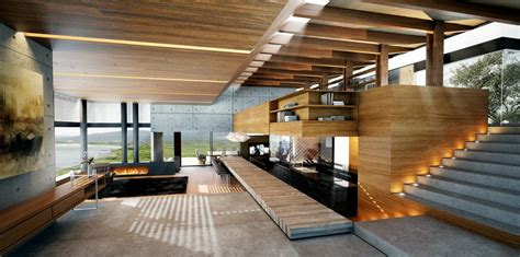 Modern Wood And Concrete Interior Interior Design Ideas Concrete