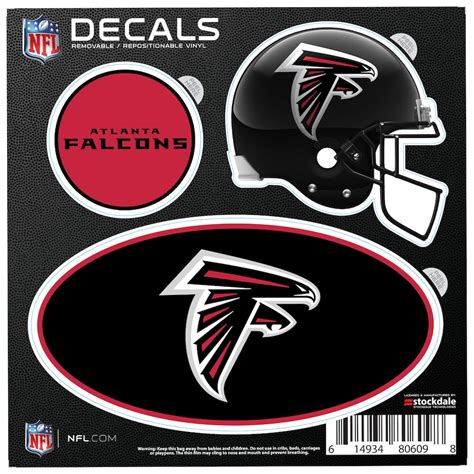 Atlanta Falcons Repositionable 3 Pack Decal Set