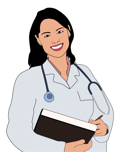 Onlinelabels Clip Art Young Female Doctor