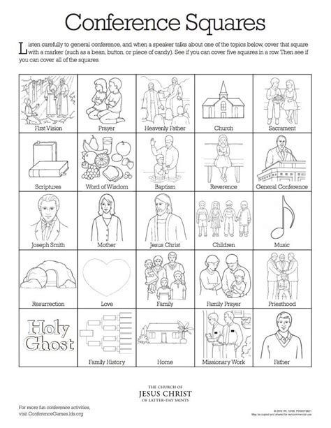 Lds General Conference Printable Activities