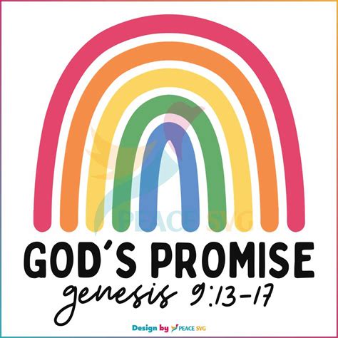 Gods Promise Christian Rainbow Jesus Saves Faith Svg Peacesvg