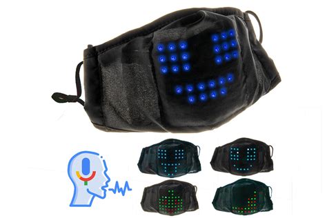 Led Lighted Voice Activated Face Mask Rgb Color Large Etsy